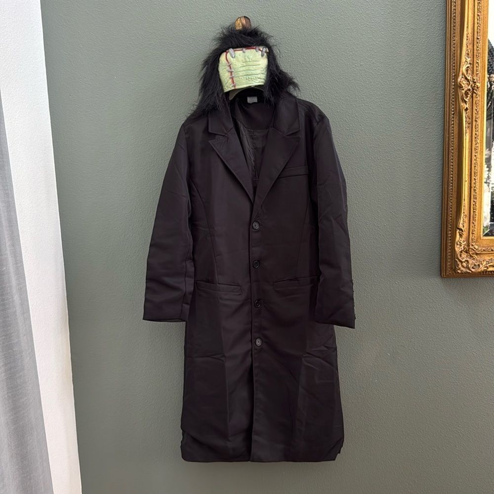 Frankenstein Adult Small Costume - Button Down Coat and Half Mask